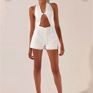 Peppermayo White Halter Neck Jumpsuit